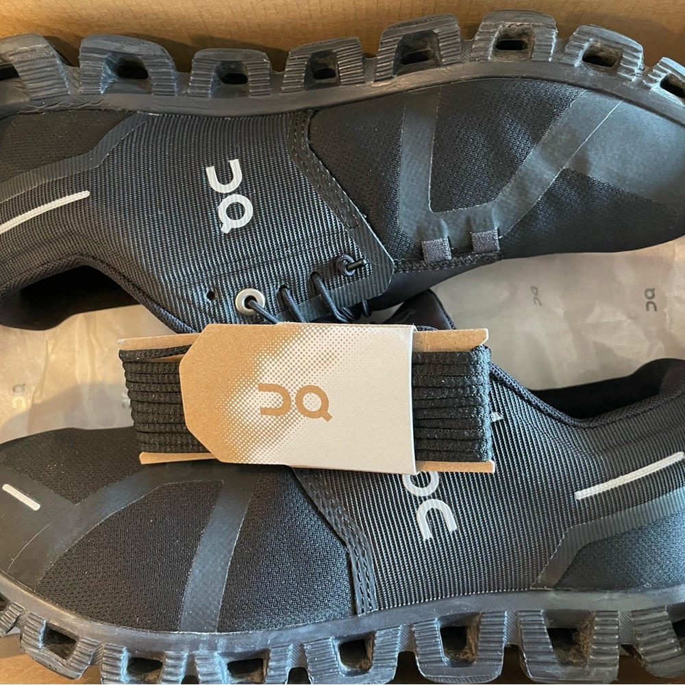 On Cloud 5 Waterproof all black sneakers, women’s size 9